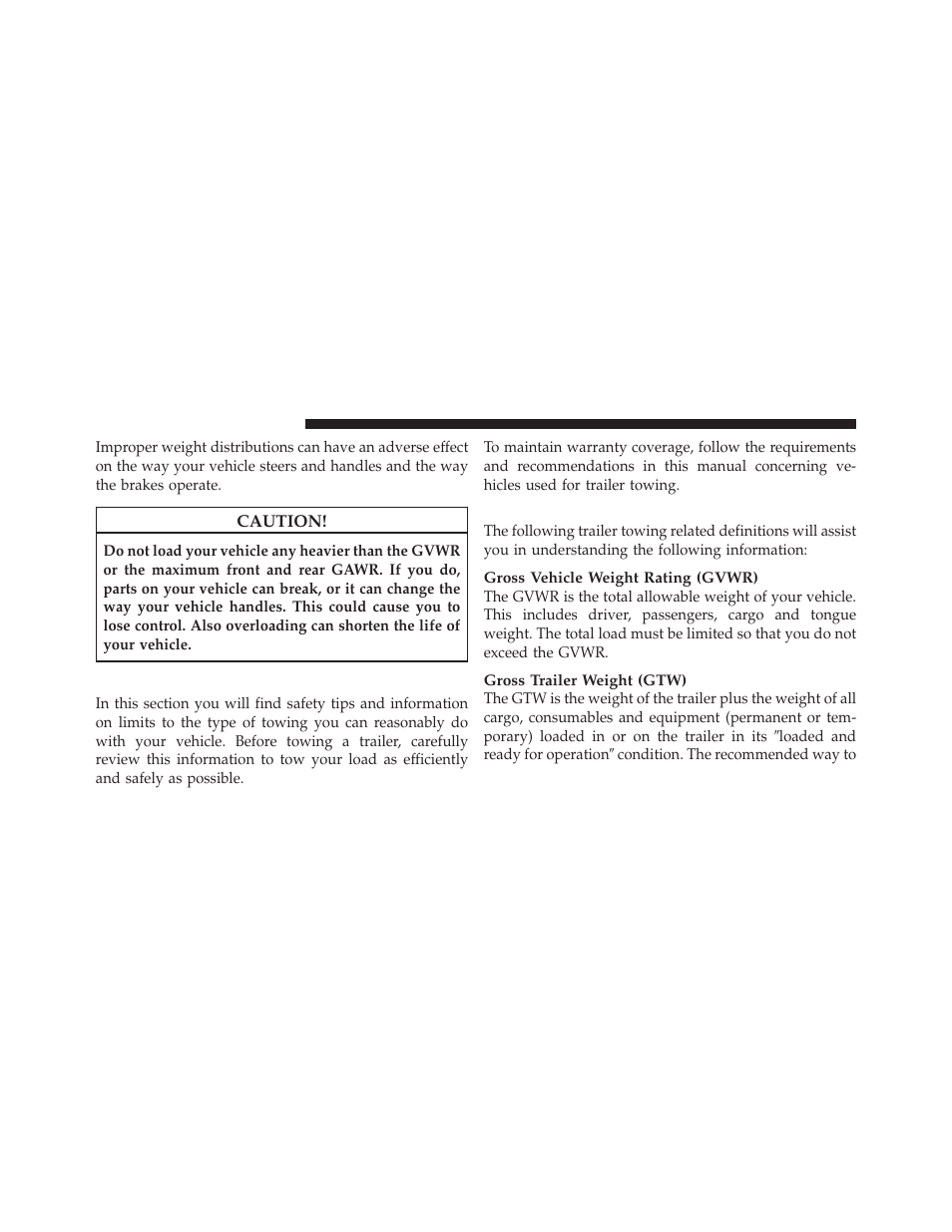 Trailer towing, Common towing definitions | Dodge 2010 Ram Chassis Cab User Manual | Page 278 / 423