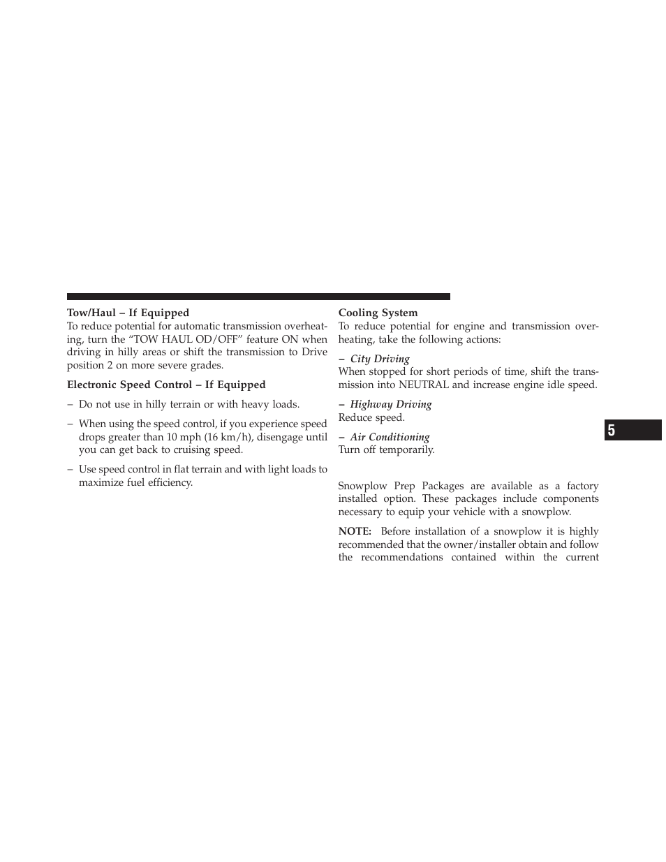 Snowplow | Dodge 2010 Ram Chassis Cab User Manual | Page 289 / 423