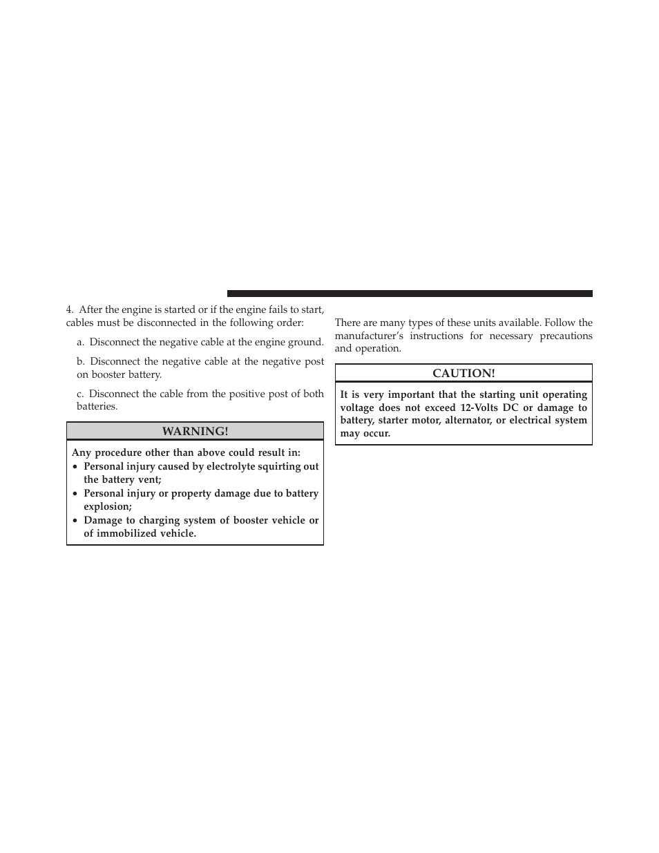 With portable starting unit | Dodge 2010 Ram Chassis Cab User Manual | Page 312 / 423