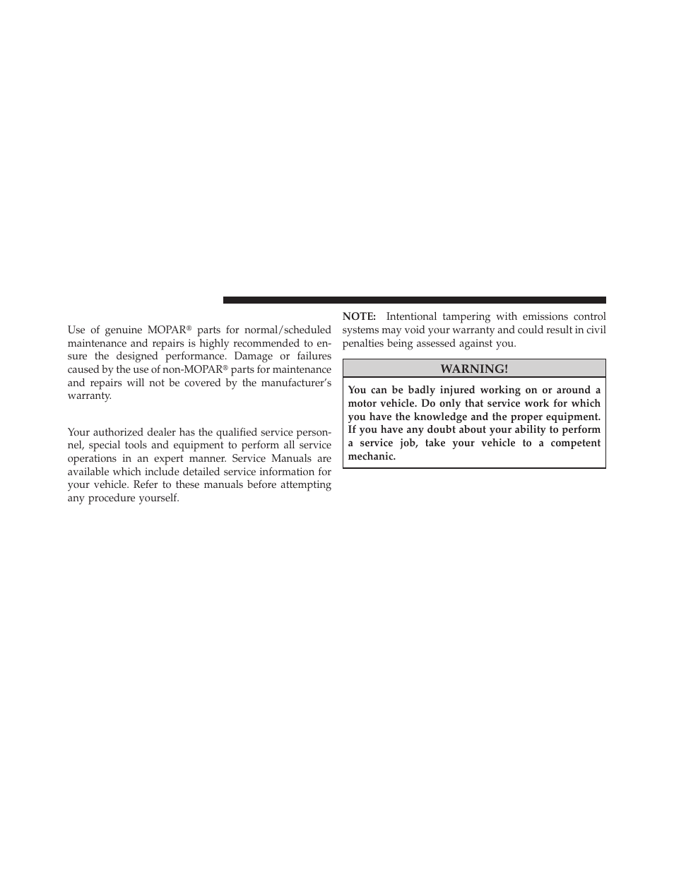 Replacement parts, Dealer service | Dodge 2010 Ram Chassis Cab User Manual | Page 320 / 423