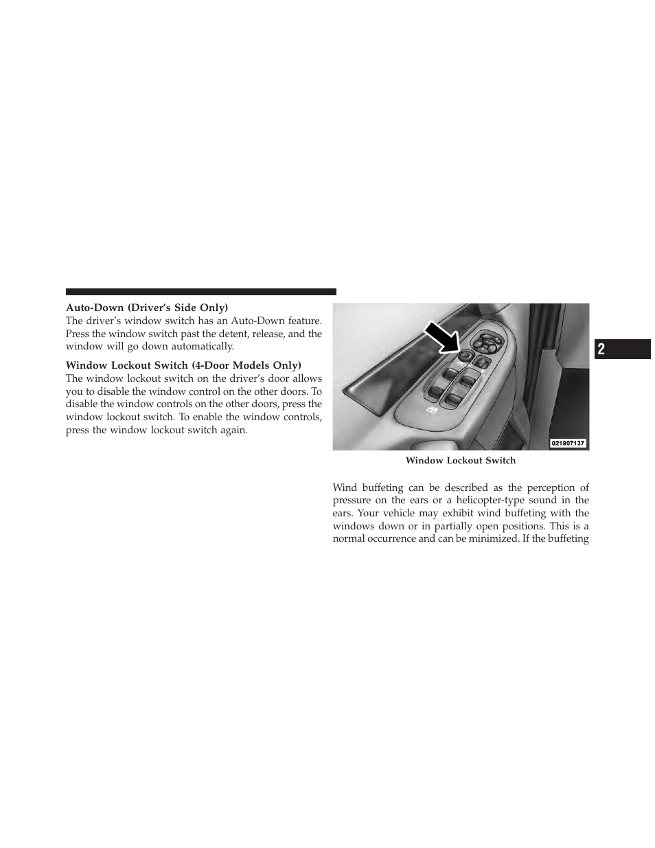 Wind buffeting | Dodge 2010 Ram Chassis Cab User Manual | Page 33 / 423