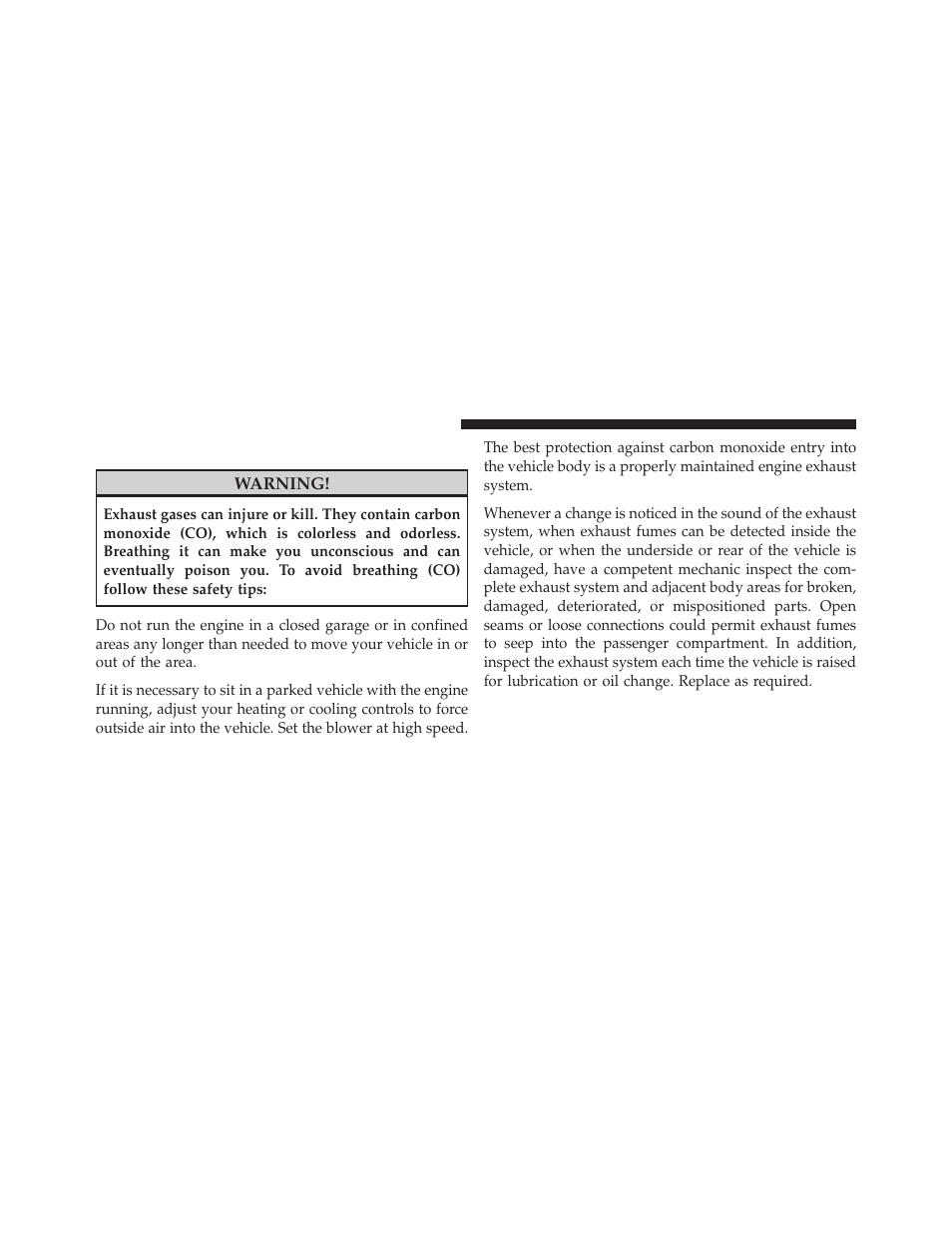 Exhaust gas | Dodge 2010 Ram Chassis Cab User Manual | Page 74 / 423