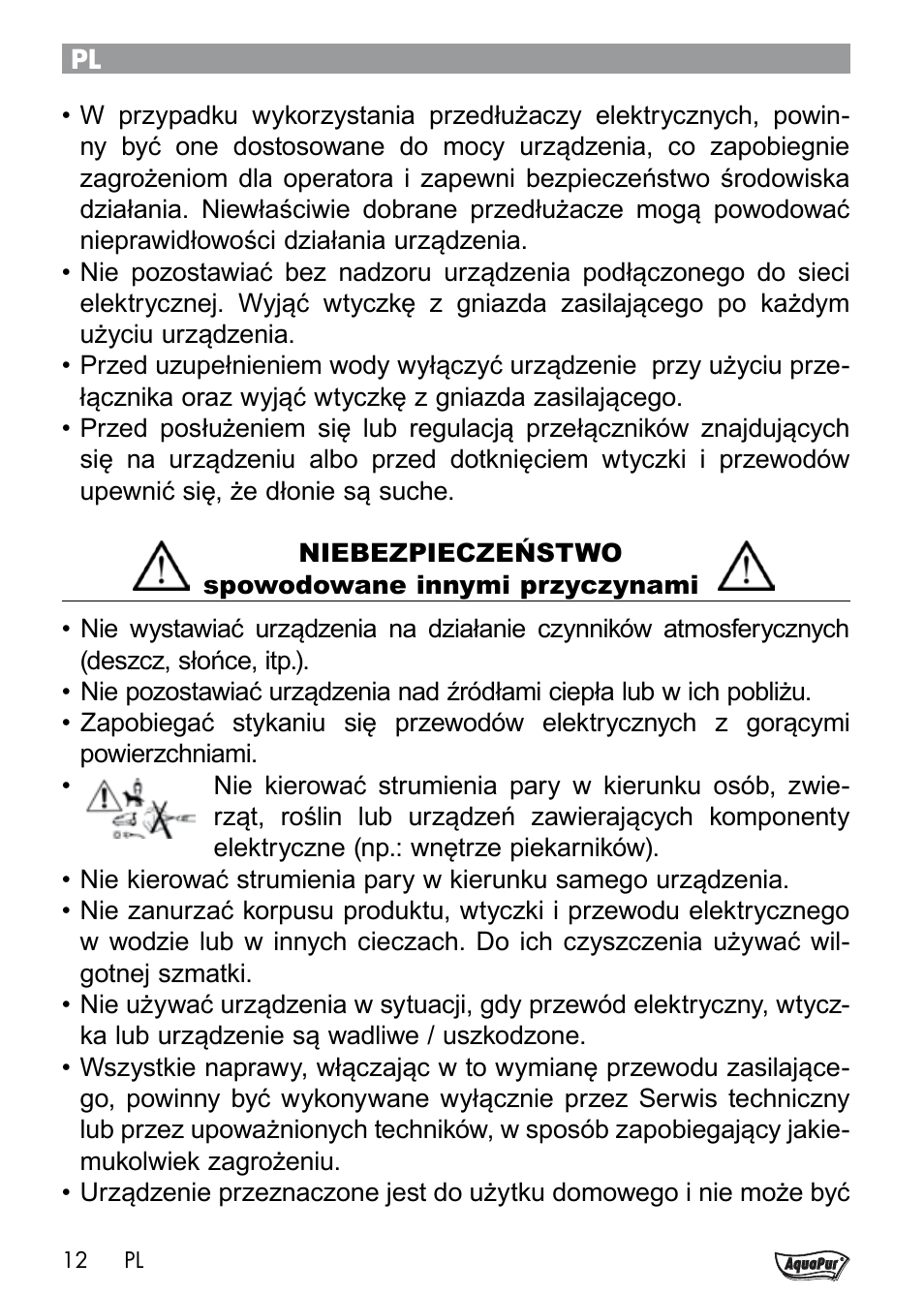Aquapur Handheld Steam Cleaner User Manual | Page 14 / 74