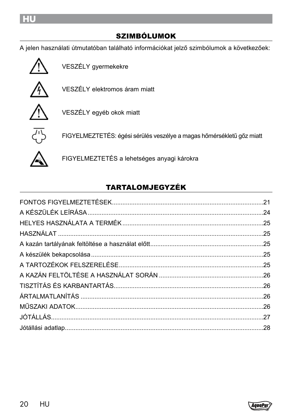 Aquapur Handheld Steam Cleaner User Manual | Page 22 / 74