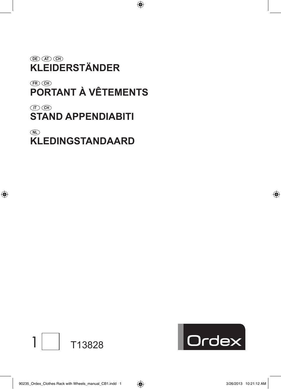 Aquapur T13828 Clothes Rail User Manual | 6 pages