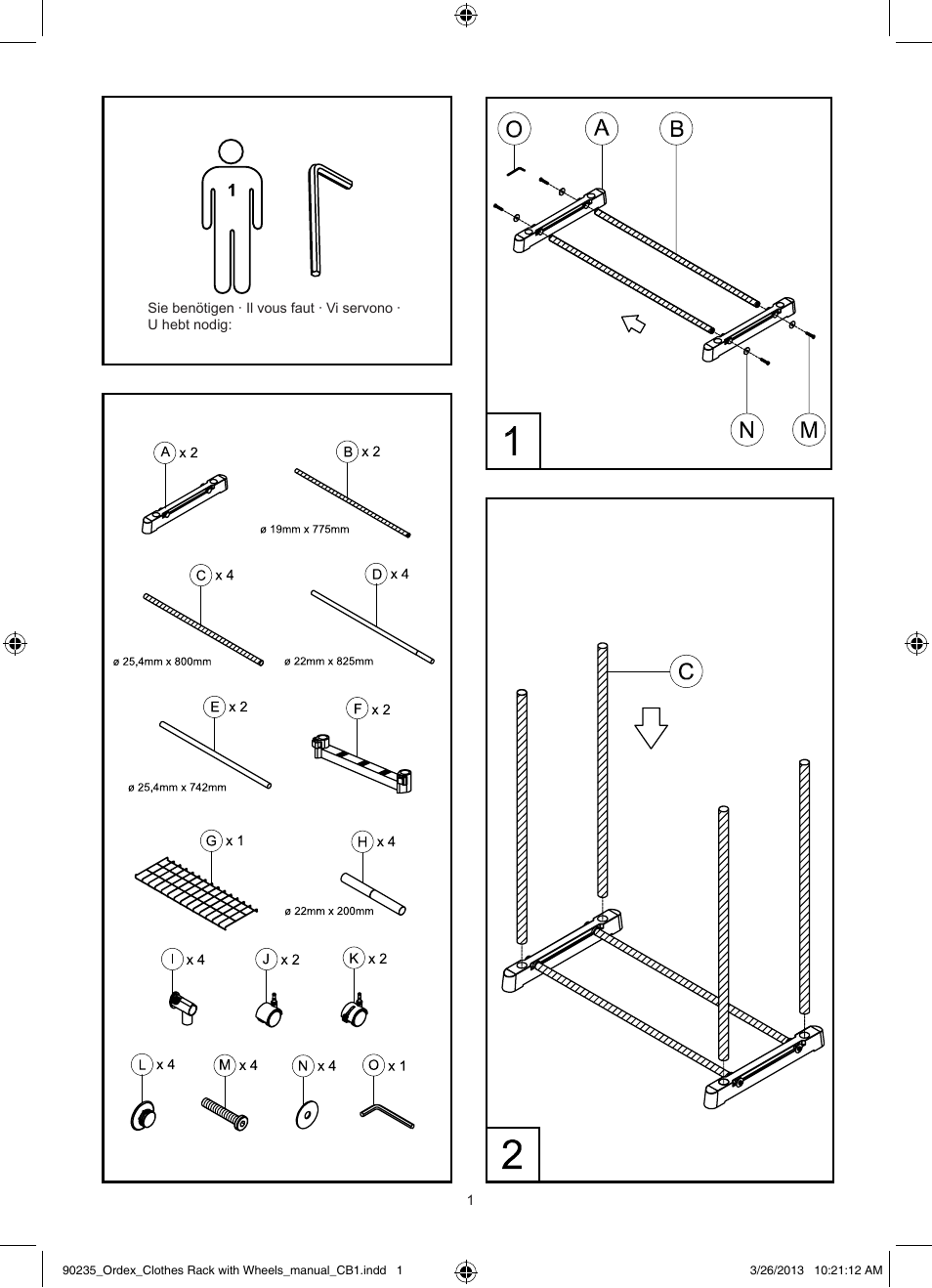 Aquapur T13828 Clothes Rail User Manual | Page 2 / 6