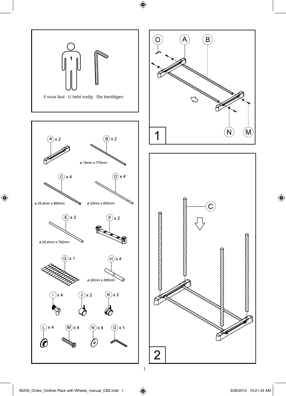Aquapur T13828 Clothes Rail User Manual | Page 2 / 6
