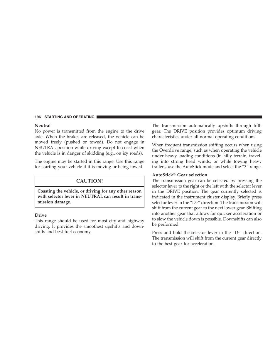 Dodge 2006 Charger SRT8 User Manual | Page 196 / 336