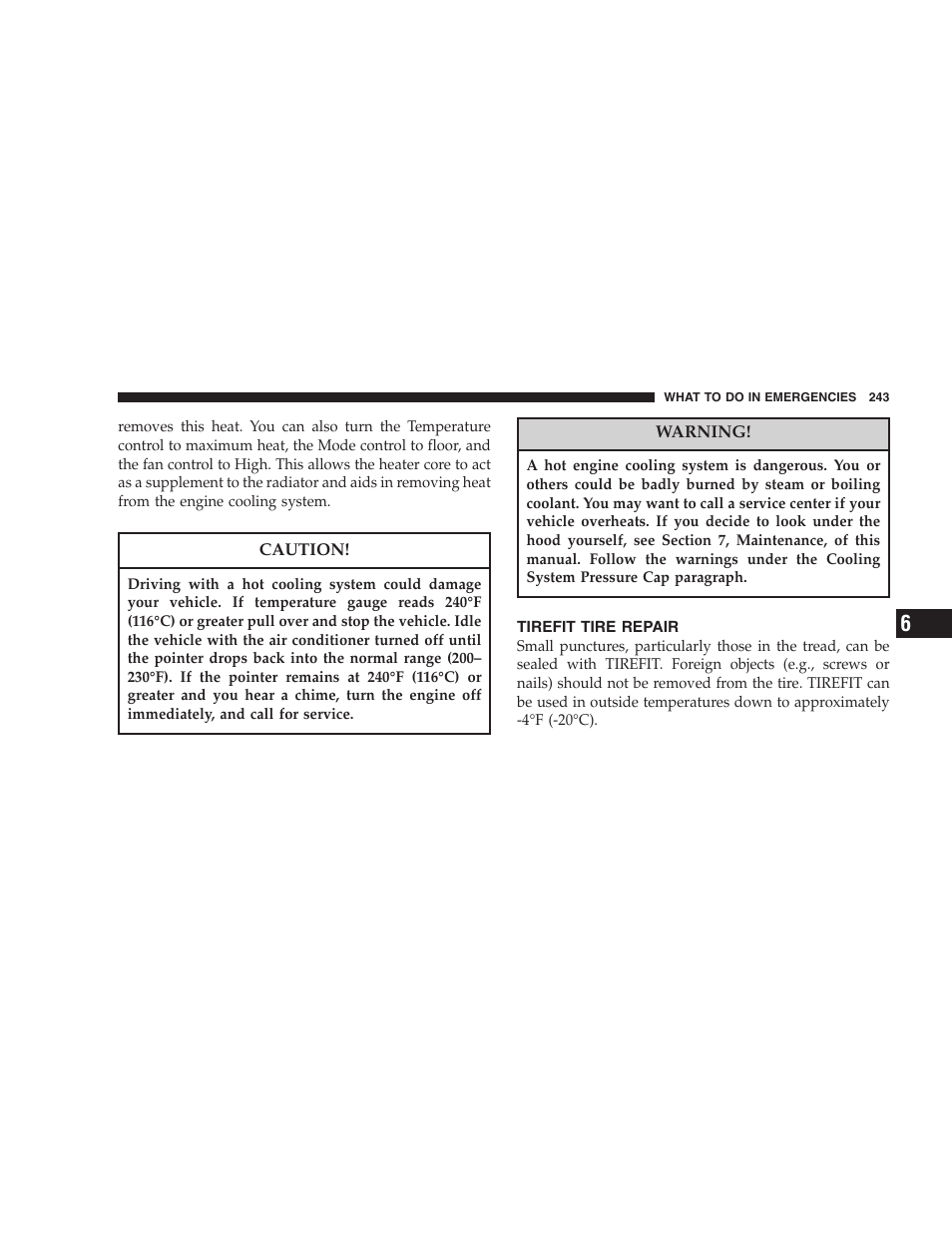 Tirefit tire repair | Dodge 2006 Charger SRT8 User Manual | Page 243 / 336