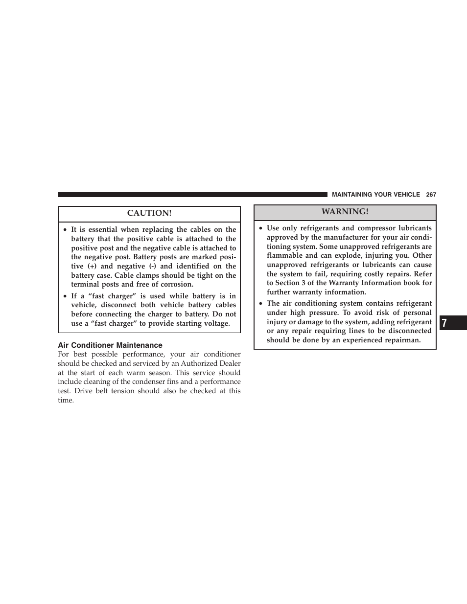 Air conditioner maintenance | Dodge 2006 Charger SRT8 User Manual | Page 267 / 336