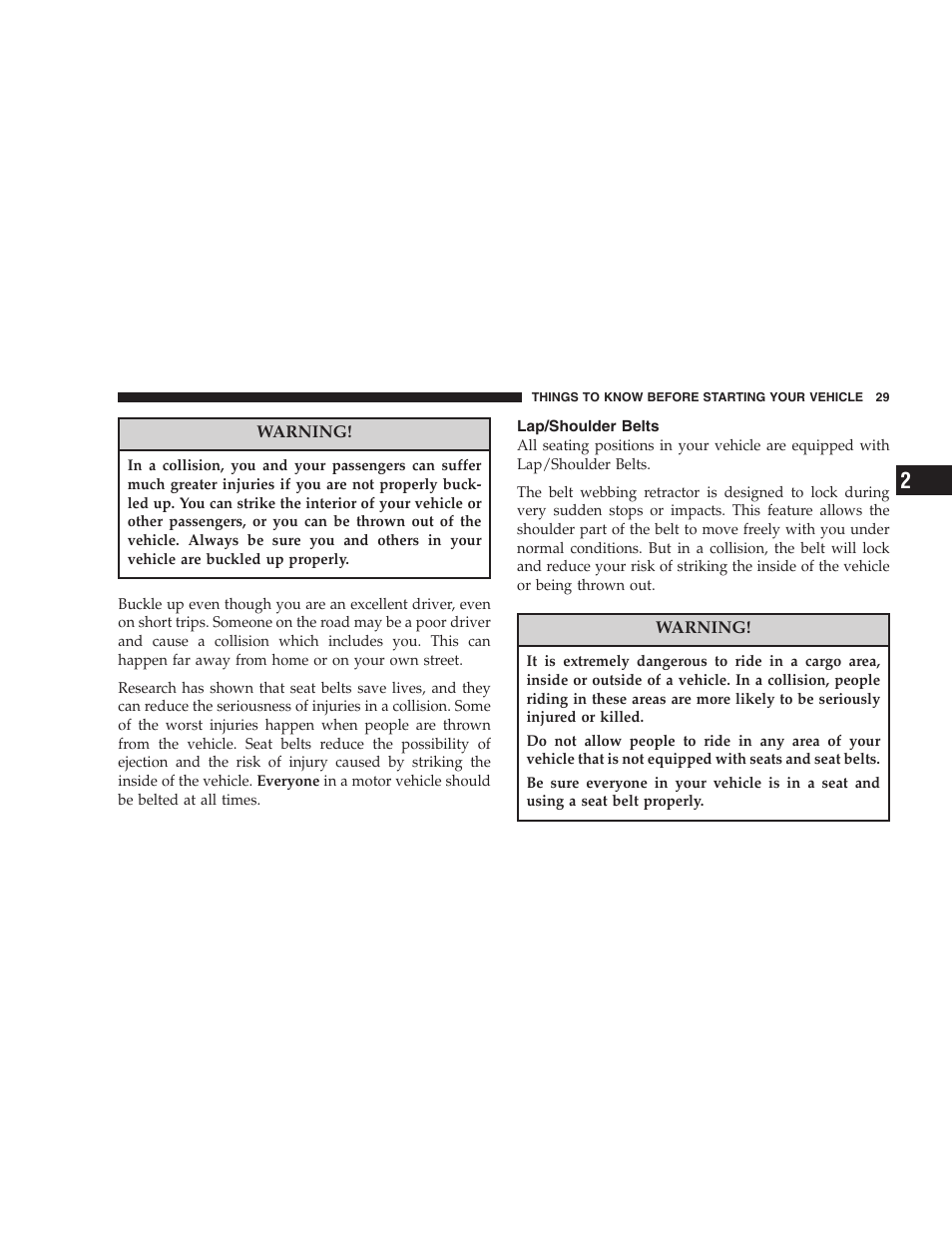 Lap/shoulder belts | Dodge 2006 Charger SRT8 User Manual | Page 29 / 336