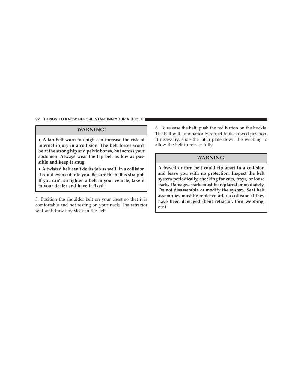 Dodge 2006 Charger SRT8 User Manual | Page 32 / 336