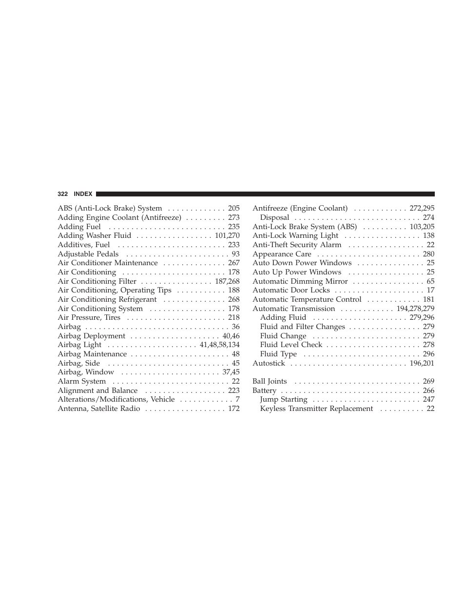 Dodge 2006 Charger SRT8 User Manual | Page 322 / 336