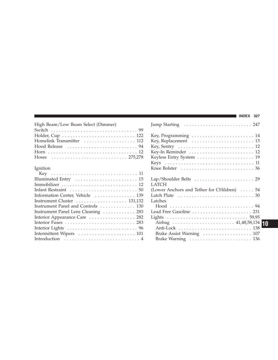 Dodge 2006 Charger SRT8 User Manual | Page 327 / 336