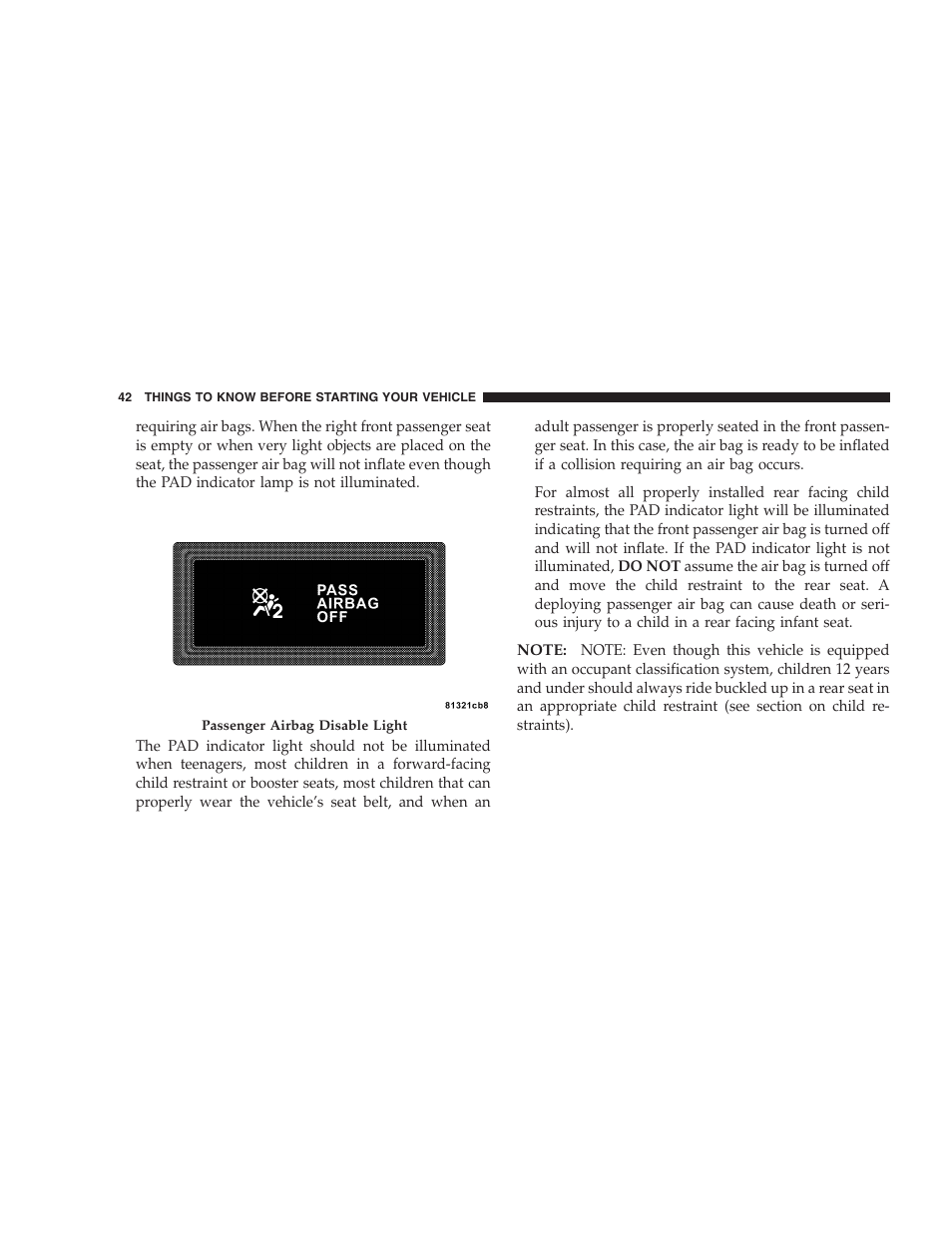 Dodge 2006 Charger SRT8 User Manual | Page 42 / 336