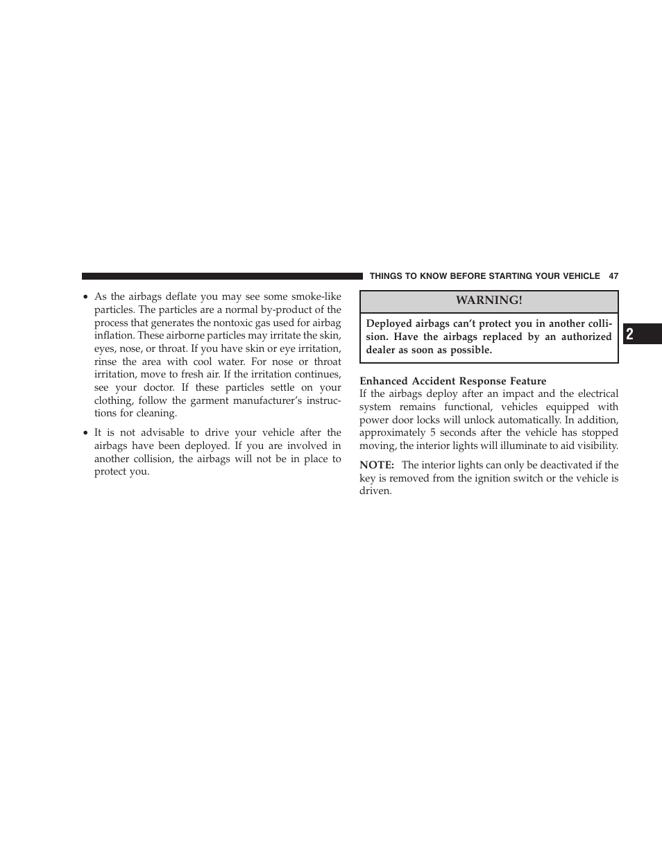 Dodge 2006 Charger SRT8 User Manual | Page 47 / 336