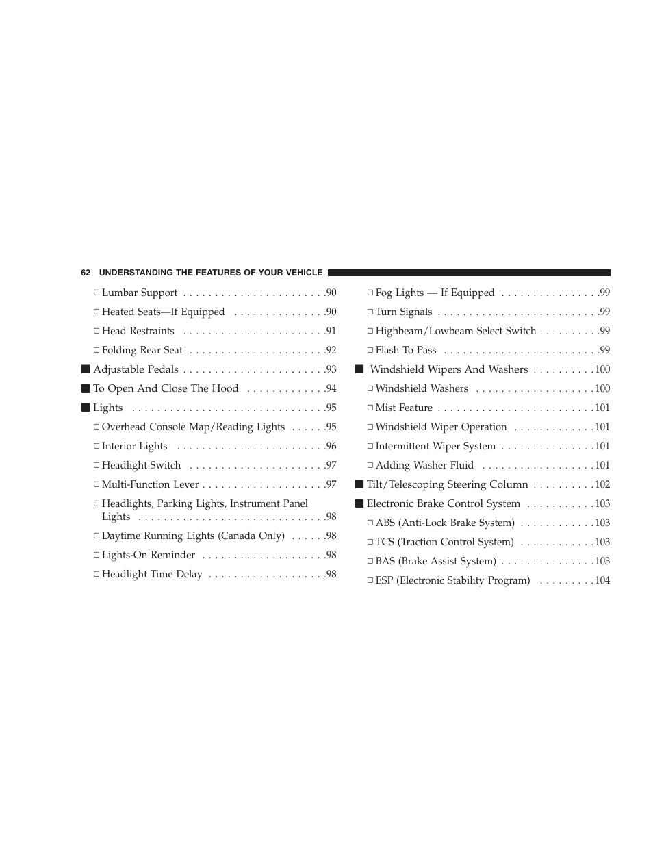 Dodge 2006 Charger SRT8 User Manual | Page 62 / 336