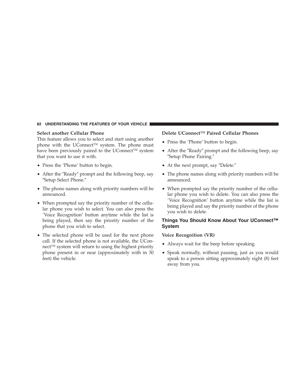 Things you should know about your, Uconnect™ system | Dodge 2006 Charger SRT8 User Manual | Page 82 / 336