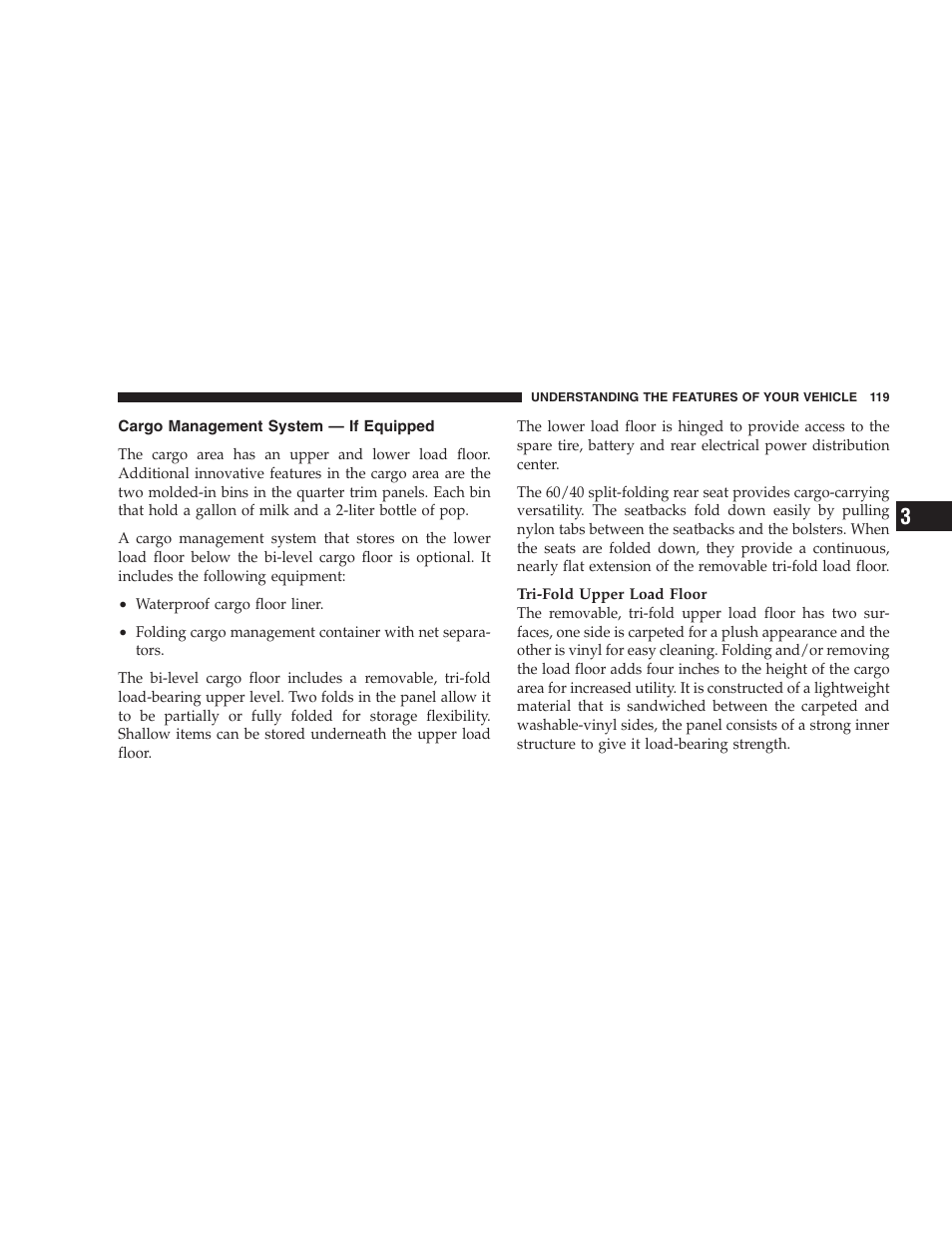 Cargo management system — if equipped | Dodge 2005 LX Magnum User Manual | Page 119 / 368
