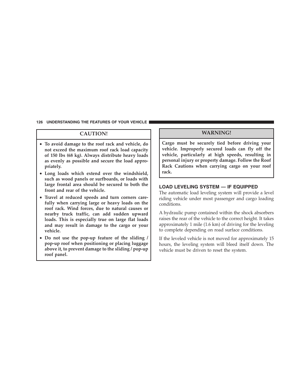 Load leveling system — if equipped | Dodge 2005 LX Magnum User Manual | Page 126 / 368