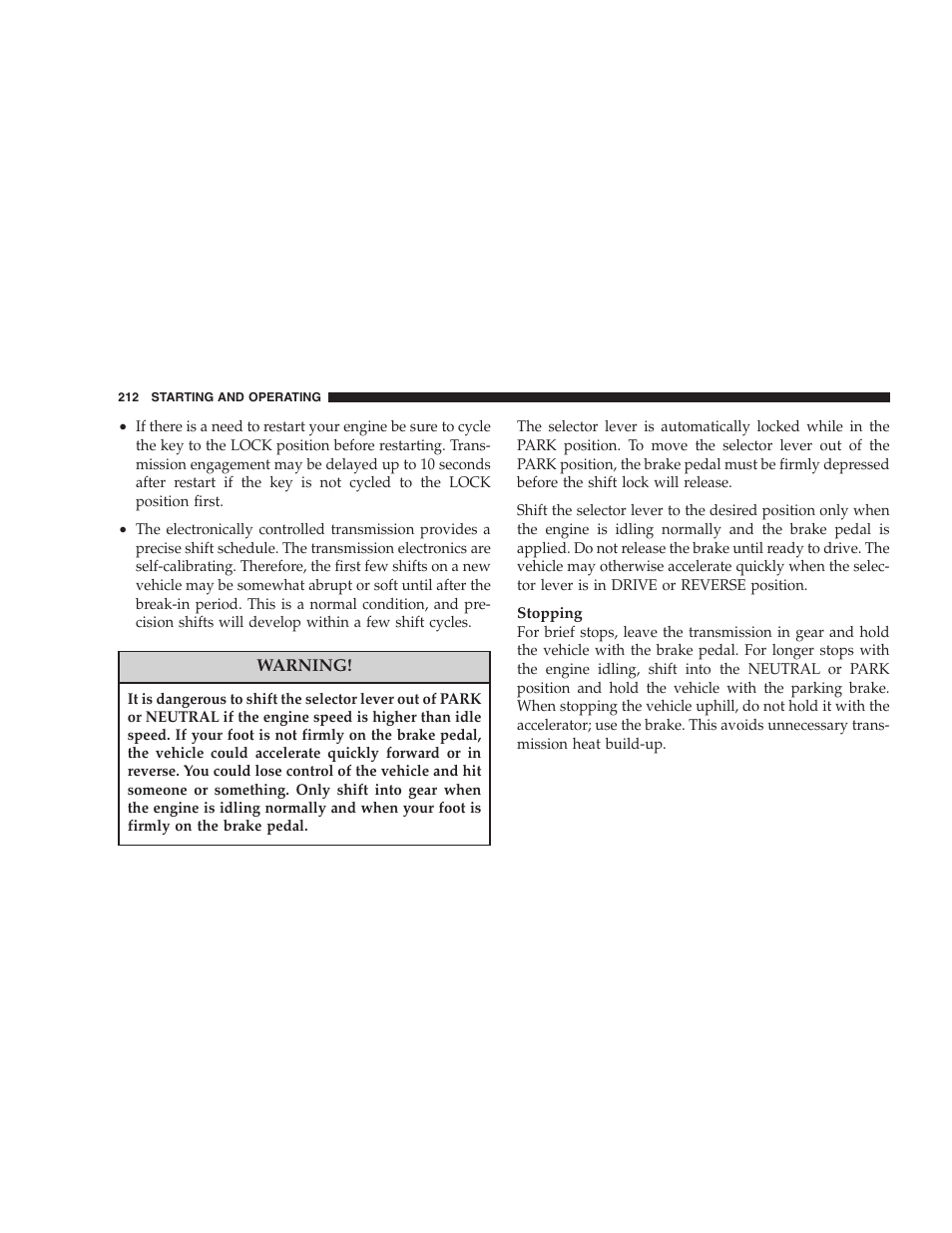 Dodge 2005 LX Magnum User Manual | Page 212 / 368
