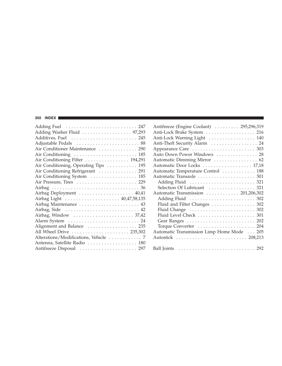 Dodge 2005 LX Magnum User Manual | Page 350 / 368