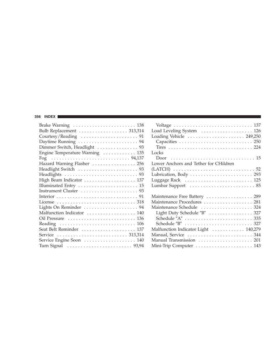 Dodge 2005 LX Magnum User Manual | Page 356 / 368