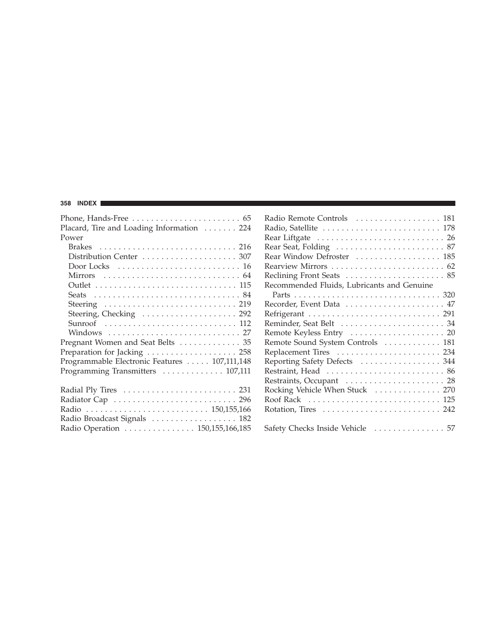 Dodge 2005 LX Magnum User Manual | Page 358 / 368