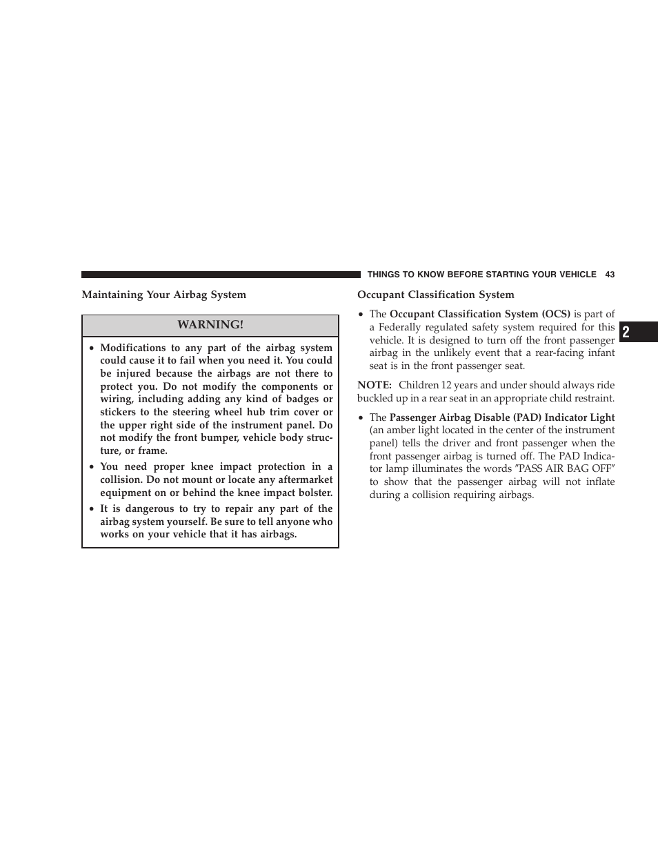 Dodge 2005 LX Magnum User Manual | Page 43 / 368