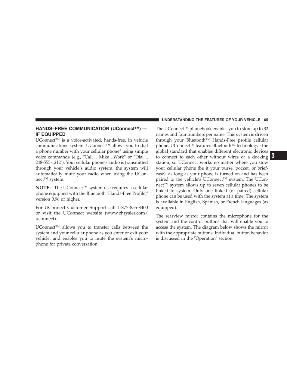 Hands–free communication (uconnect™) — if, Equipped | Dodge 2005 LX Magnum User Manual | Page 65 / 368