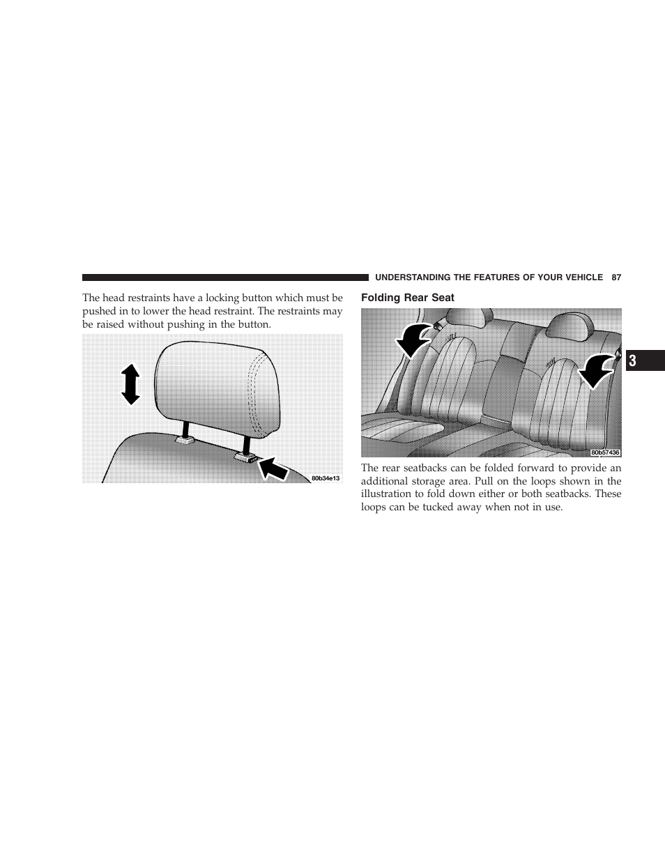 Folding rear seat | Dodge 2005 LX Magnum User Manual | Page 87 / 368