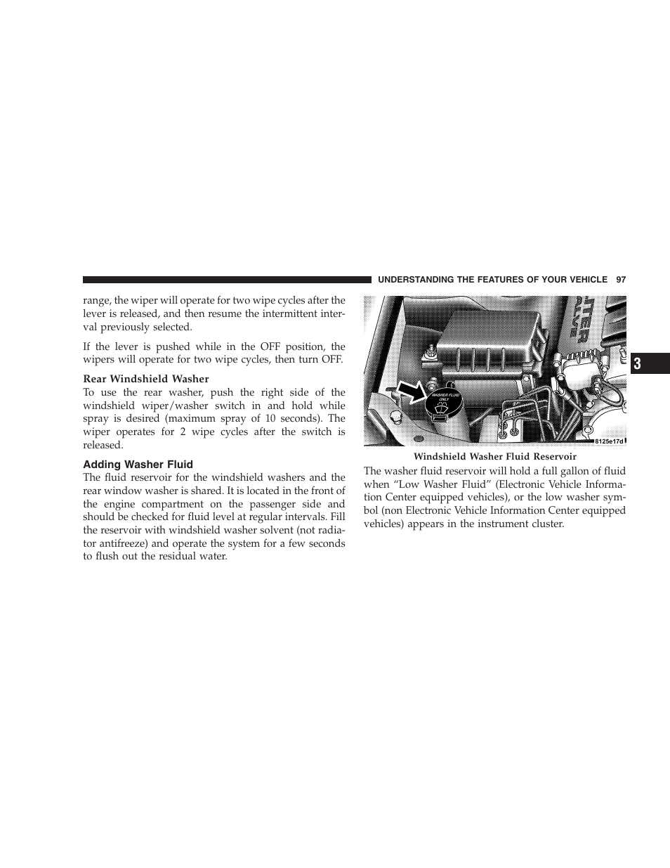 Adding washer fluid | Dodge 2005 LX Magnum User Manual | Page 97 / 368