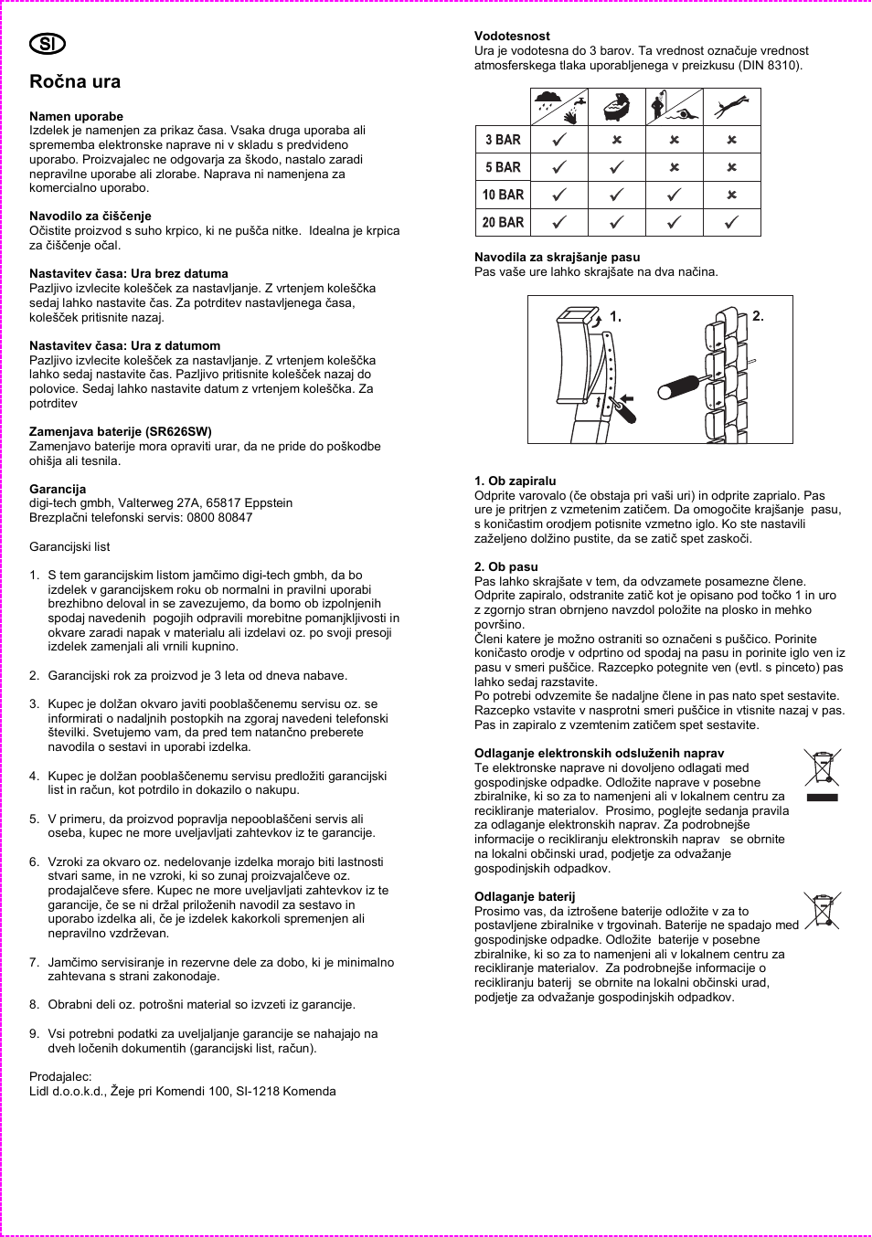 Ročna ura | Auriol 2-LD3051-6 User Manual | Page 12 / 16