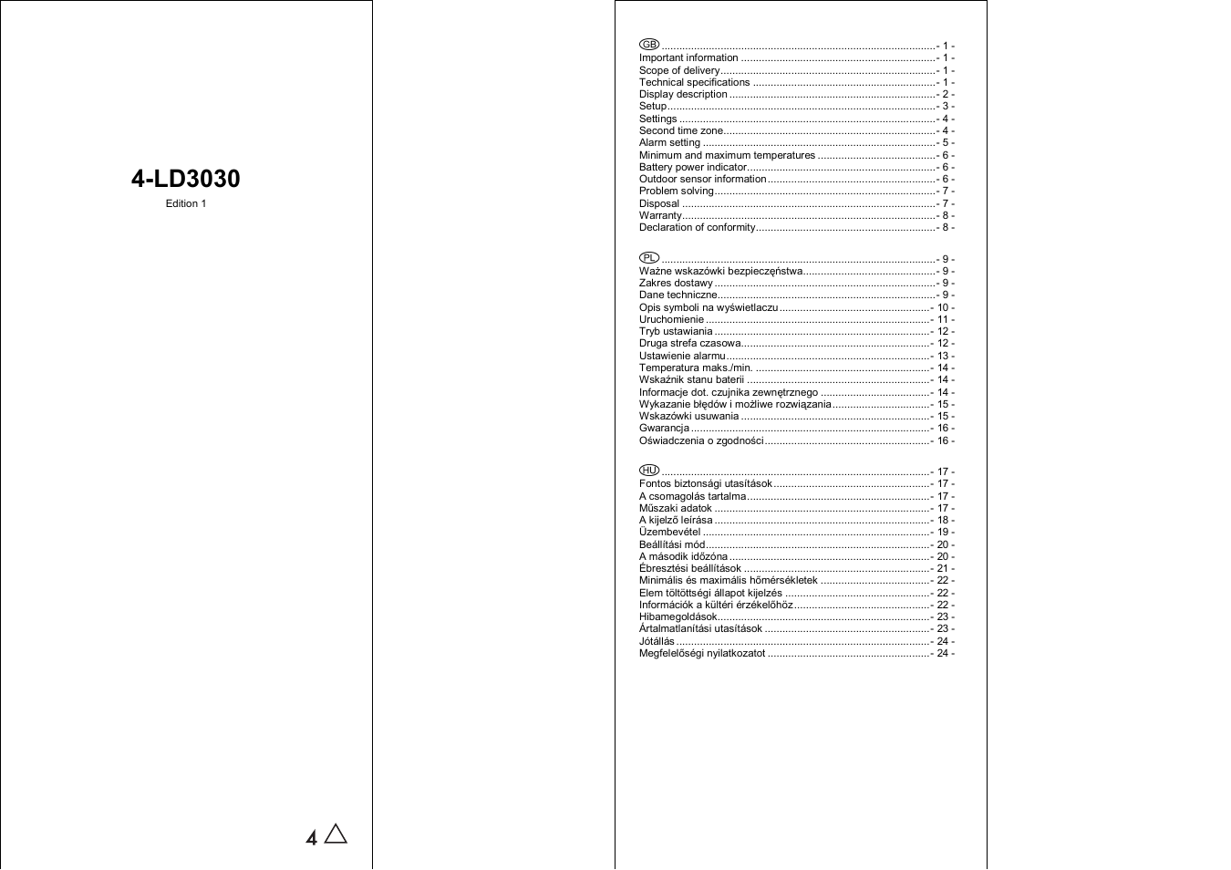 Auriol 4-LD3030 User Manual | 27 pages