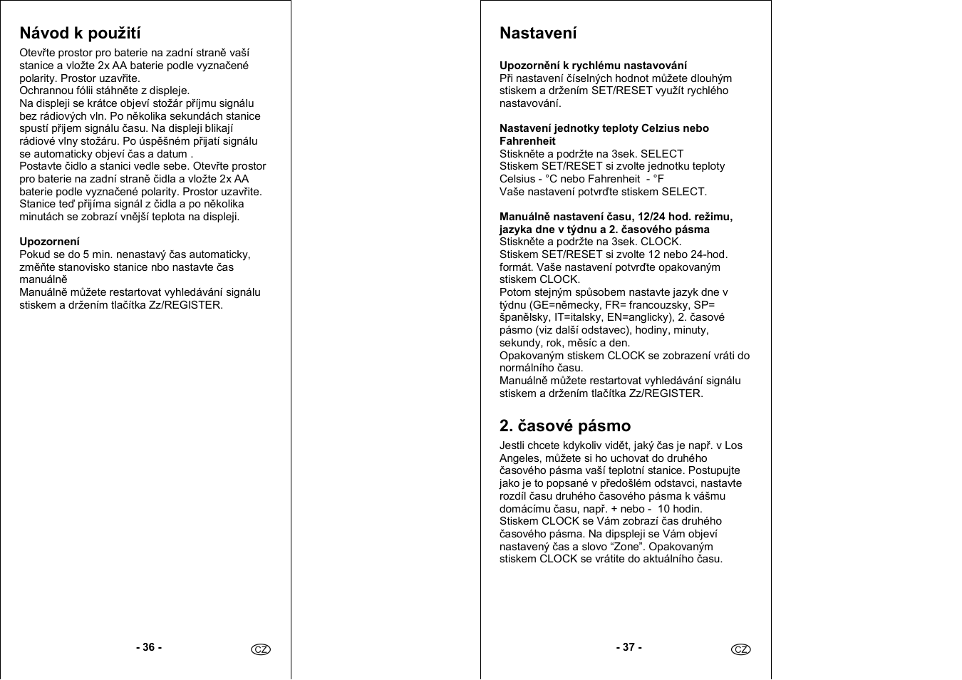 Návod k použití, Nastavení, Časové pásmo | Auriol 4-LD3030 User Manual | Page 20 / 27