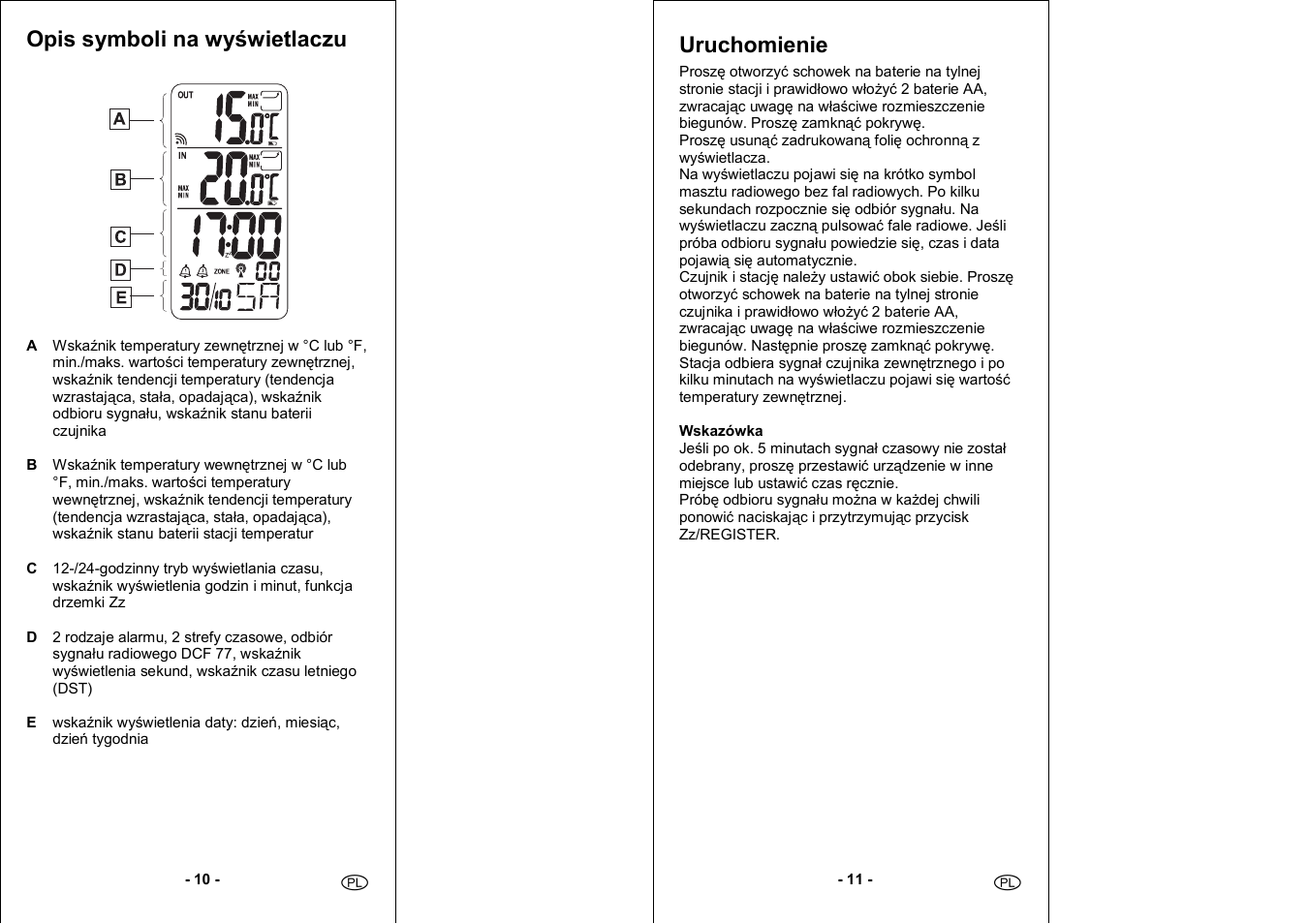 Opis symboli na wyświetlaczu, Uruchomienie | Auriol 4-LD3030 User Manual | Page 7 / 27
