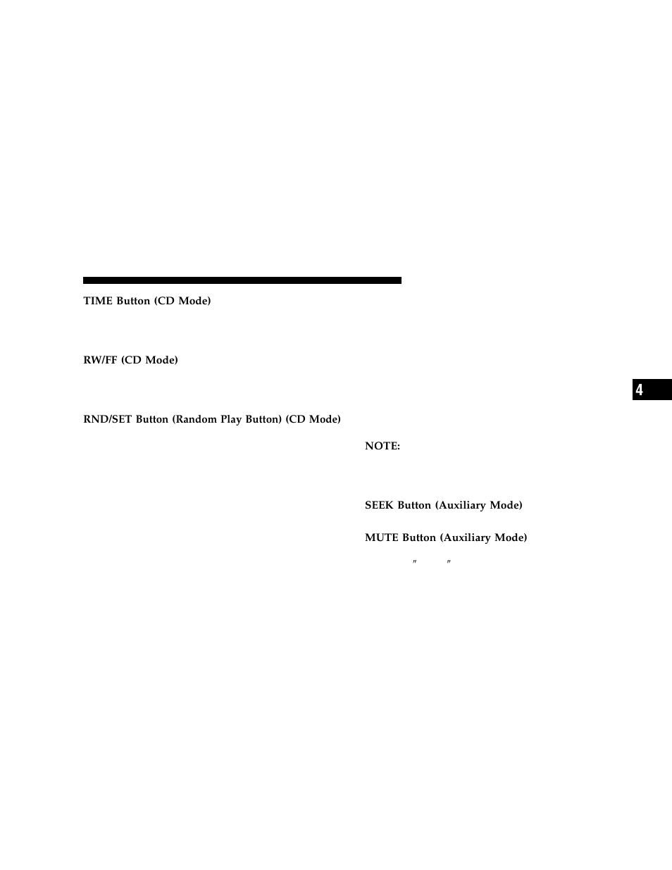 Operation instructions - auxiliary mode | Dodge 2006 Charger User Manual | Page 159 / 368