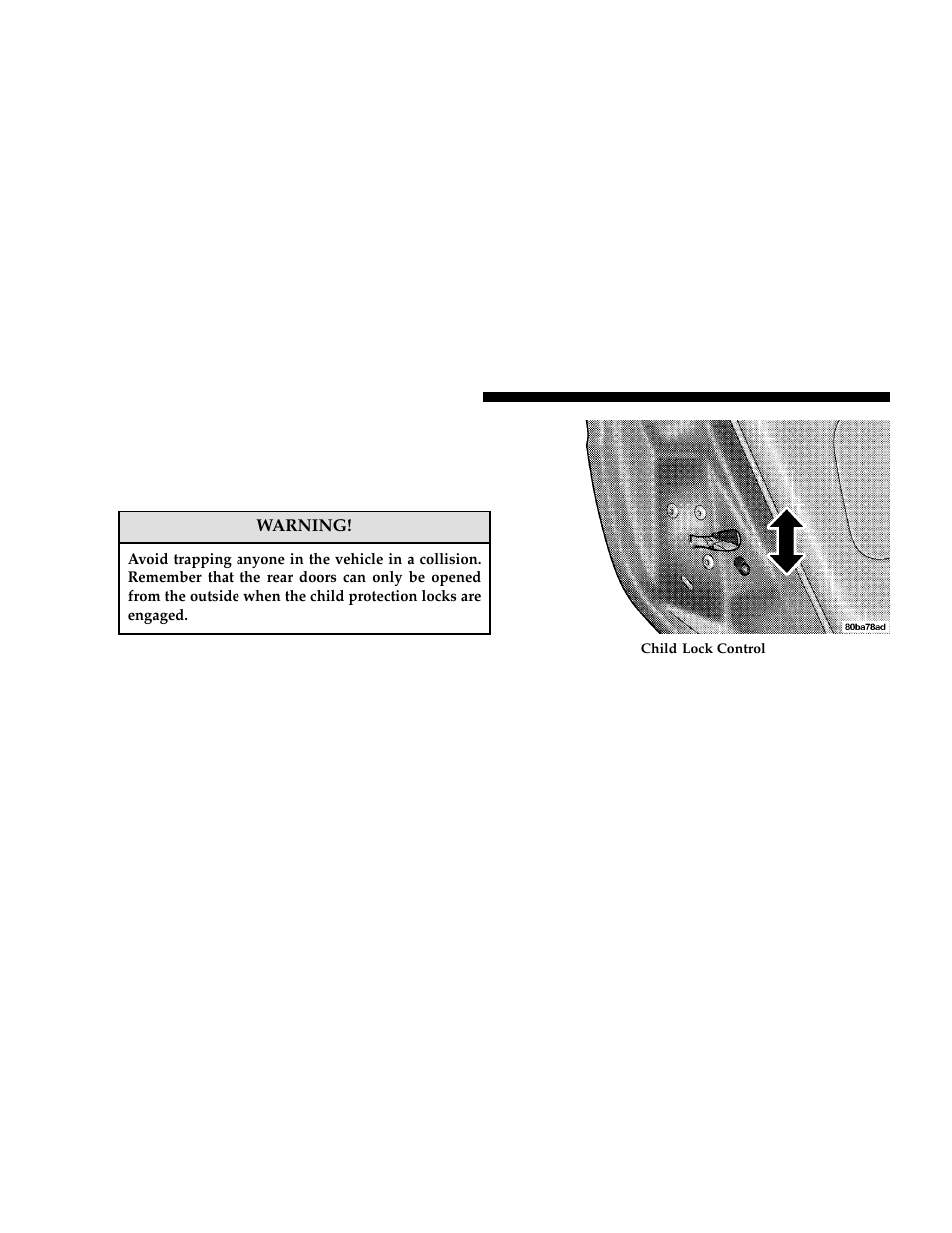 Child protection door lock | Dodge 2006 Charger User Manual | Page 20 / 368