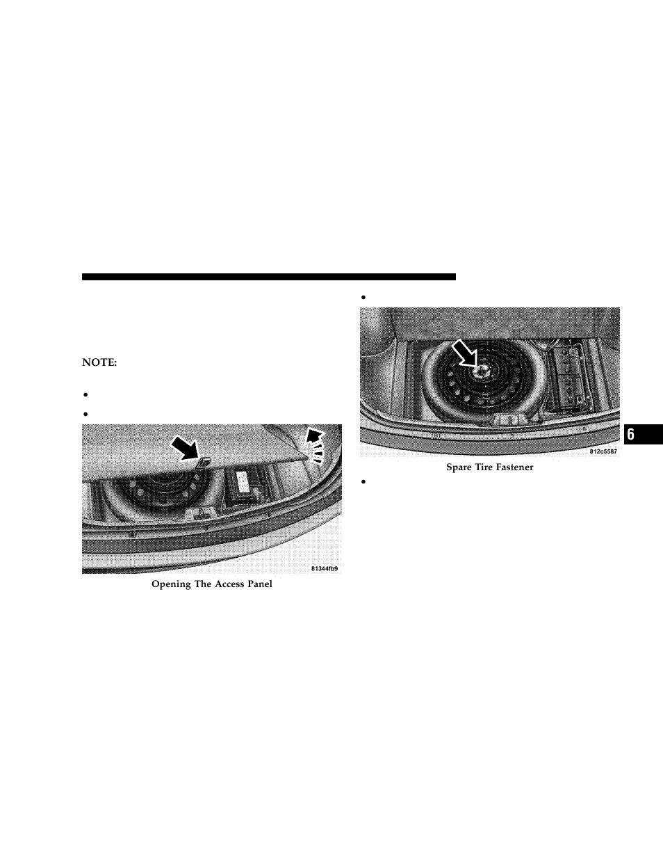 Jack location/spare tire stowage | Dodge 2006 Charger User Manual | Page 265 / 368