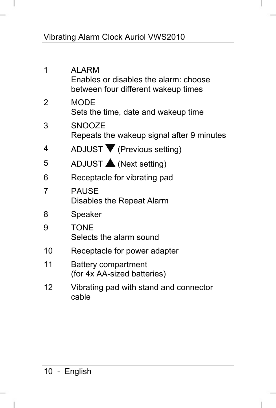 Auriol VWS 2010 User Manual | Page 11 / 46