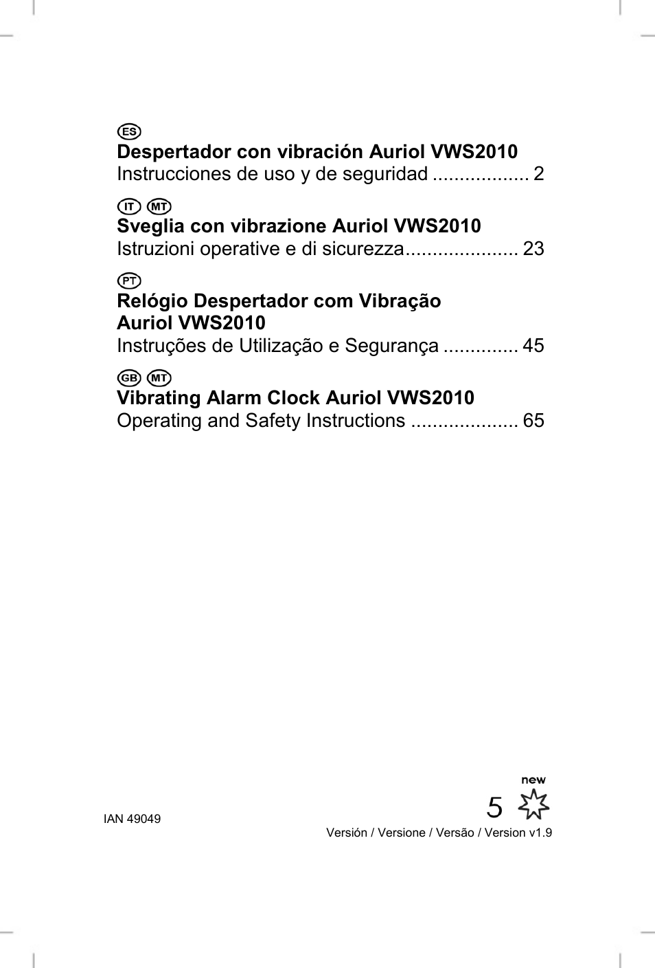 Auriol VWS 2010 User Manual | Page 2 / 88