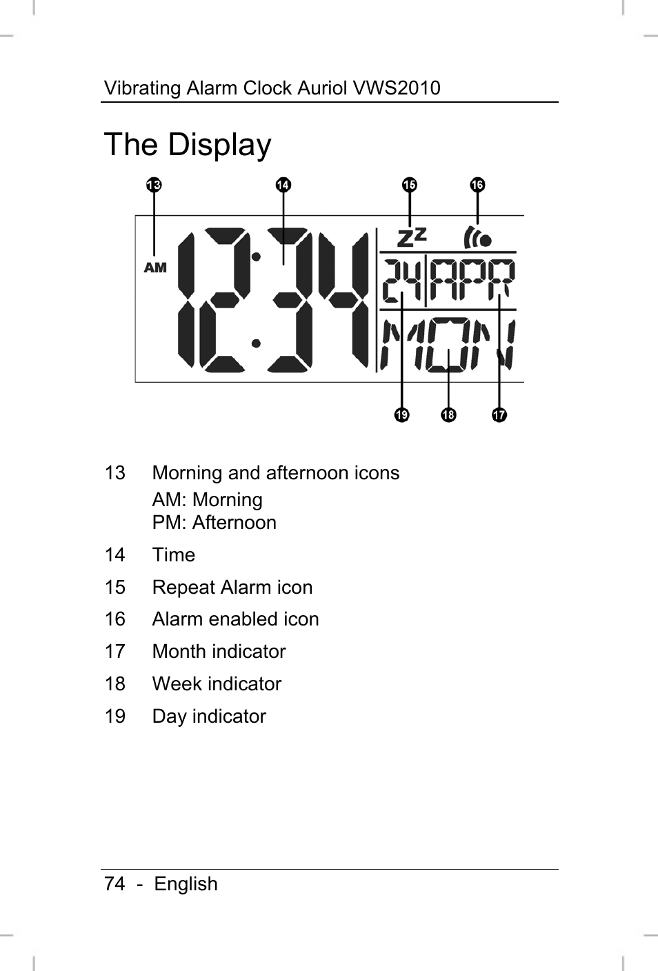 The display | Auriol VWS 2010 User Manual | Page 75 / 88