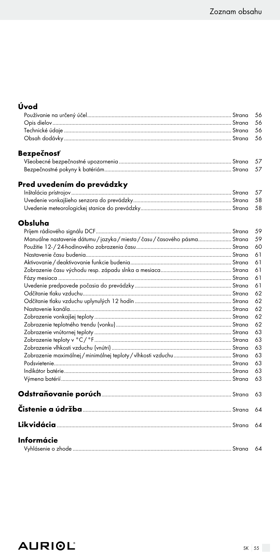 Auriol Z29536 User Manual | Page 55 / 75