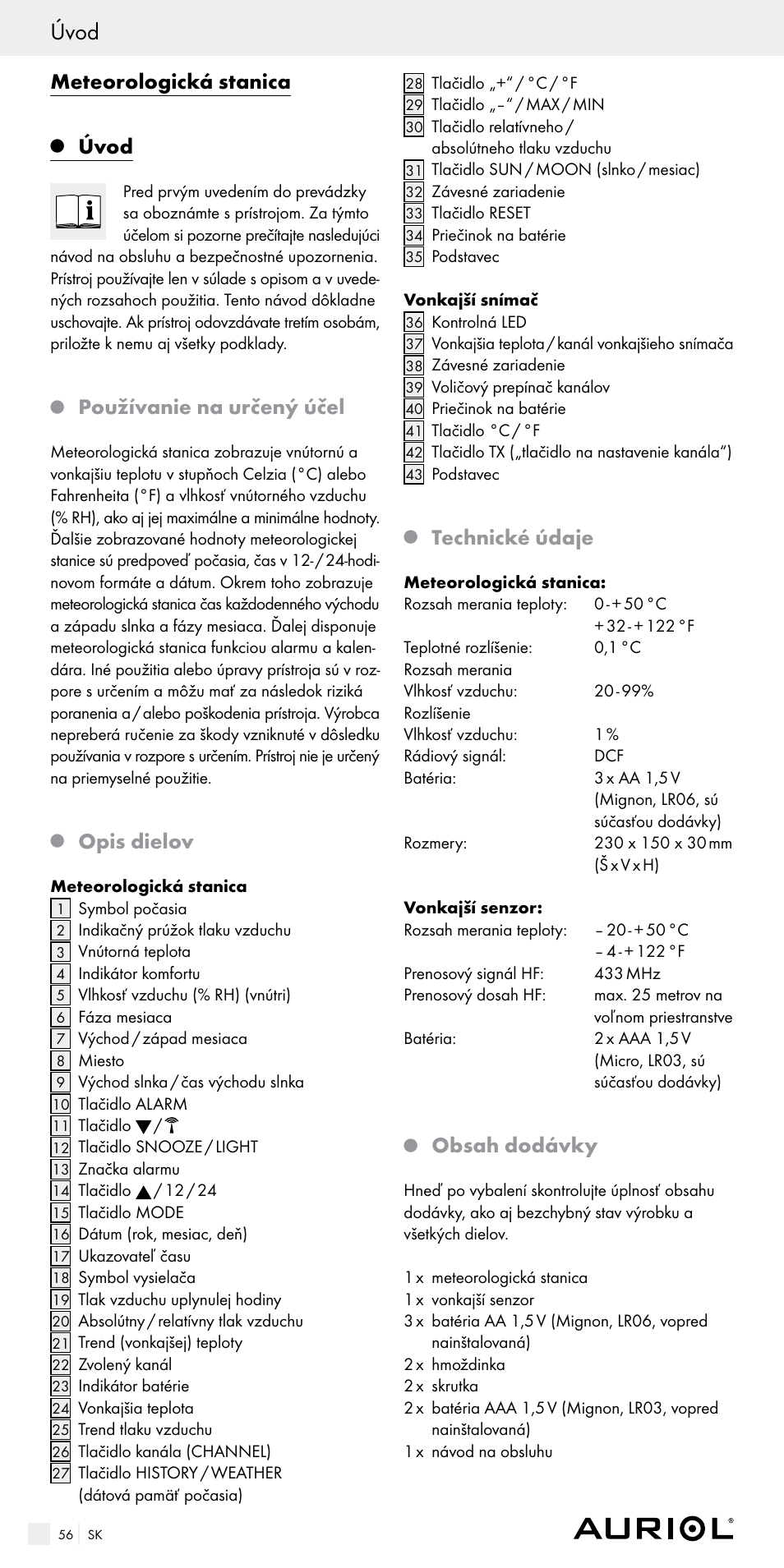 Auriol Z29536 User Manual | Page 56 / 75