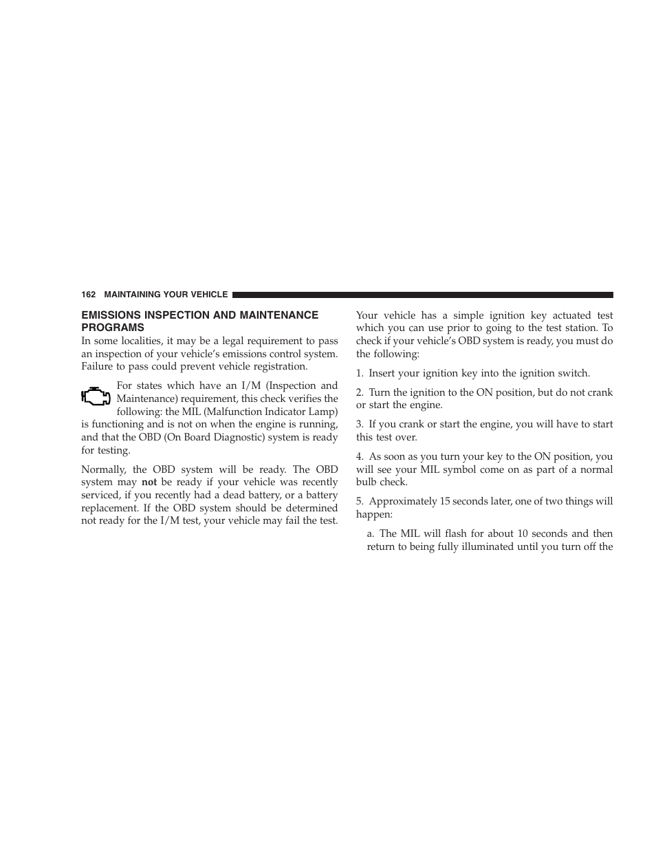 Emissions inspection and maintenance, Programs | Dodge 2005 Viper User Manual | Page 162 / 264