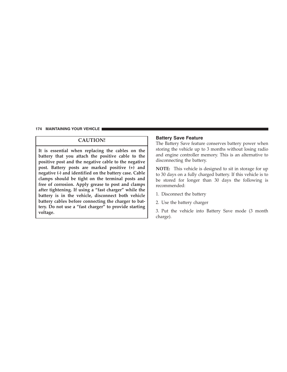 Battery save feature | Dodge 2005 Viper User Manual | Page 174 / 264