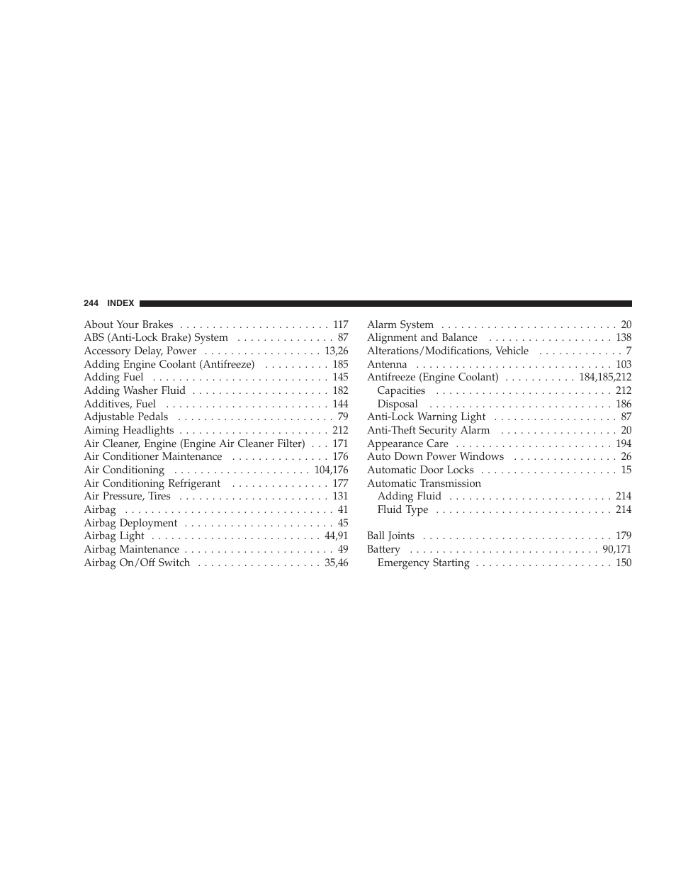 Dodge 2005 Viper User Manual | Page 244 / 264