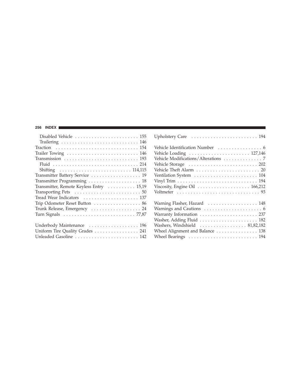 Dodge 2005 Viper User Manual | Page 256 / 264