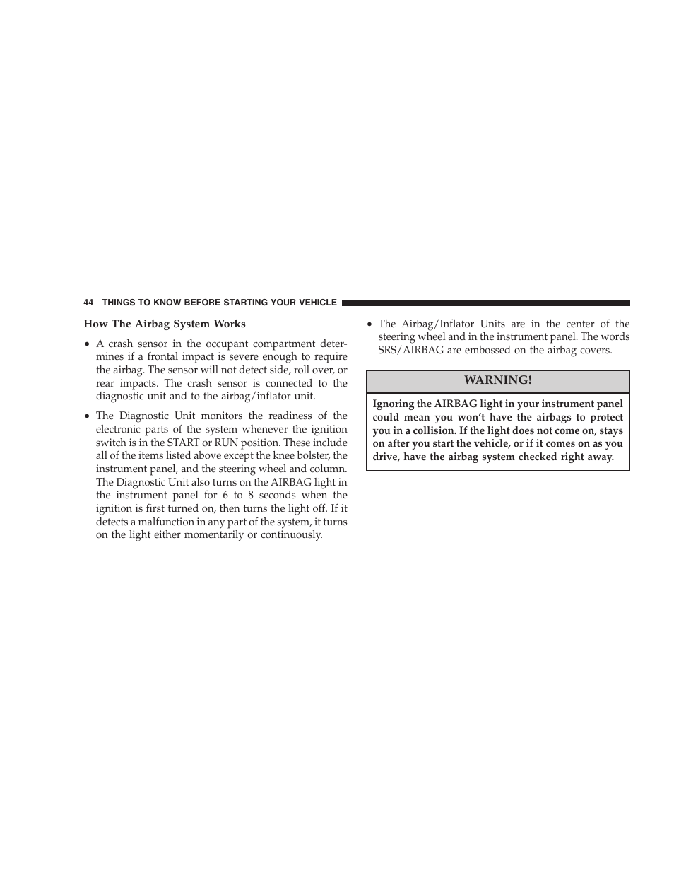 Dodge 2005 Viper User Manual | Page 44 / 264