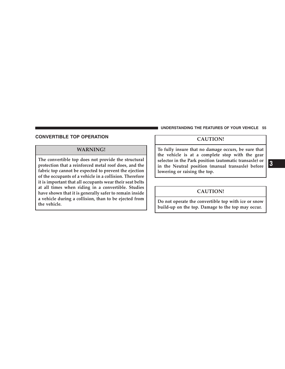 Convertible top operation | Dodge 2005 Viper User Manual | Page 55 / 264